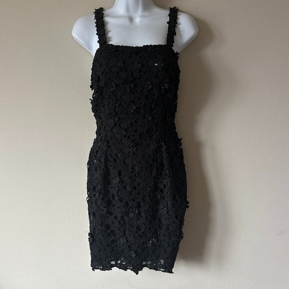 Anthropologie Pankaj & Nidhi Womens Beaded Mini Dress in Black Size XS - Picture 1 of 10